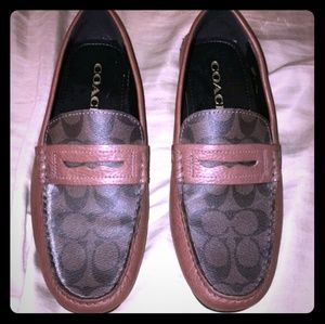 Coach Mott Penny Signature Loafer Shoes Mahogany